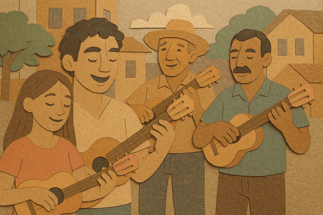 Ilustración de Golpe Larense en el cuatro venezolano